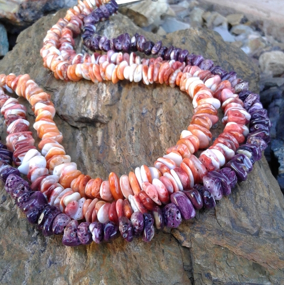 Jewelry - Sterling Silver 3 Shades Spiny Oyster NECKLACE